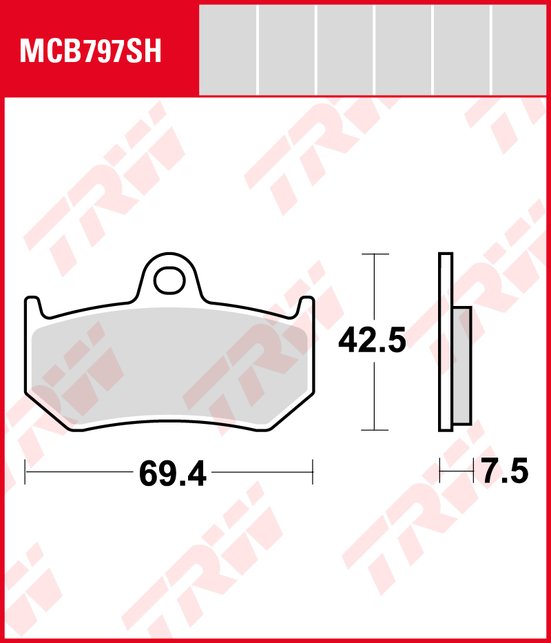 TRW Sinterijarrupalat taakse MV Agusta F3 800 2014-ym. (MCB797SH) - Image 2