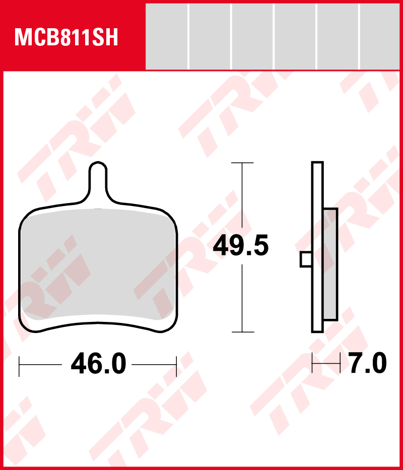 TRW Sinterijarrupalat taakse Buell 1125 CR 2009-2010 ym. (MCB811SH) - Image 2