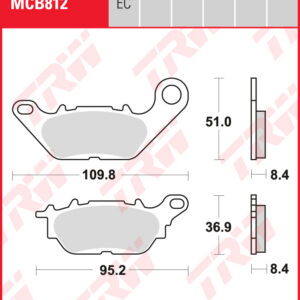 TRW Jarrupalat Eco eteen/taakse Yamaha 135 Crypton X 2008-2014 ym. (MCB812EC)