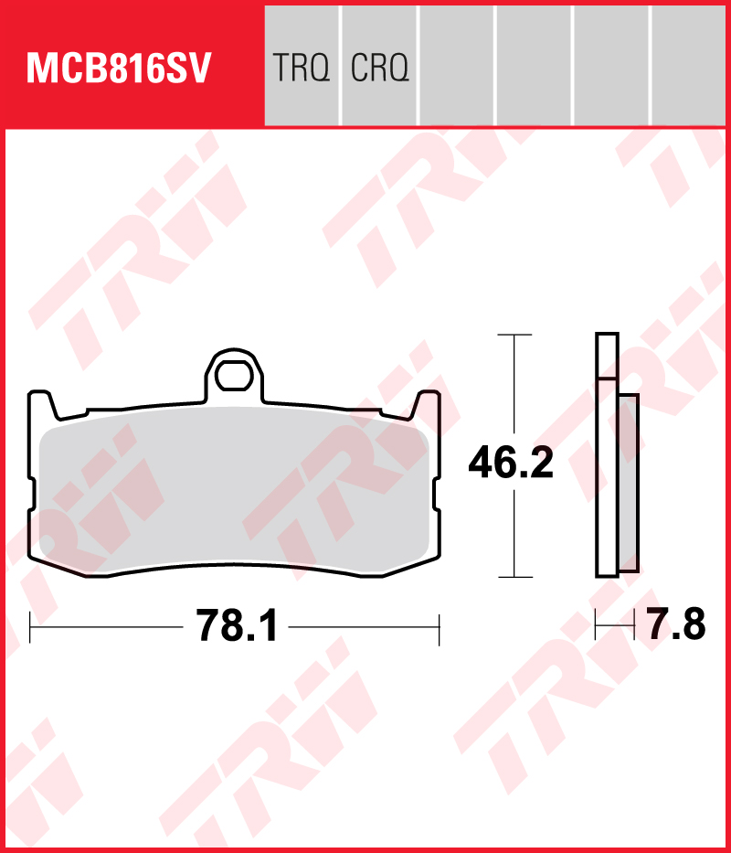 TRW Sinterijarrupalat eteen Triumph 675 Daytona 2012 ym. (MCB816SV) - Image 2