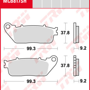 TRW Sinterijarrupalat taakse Honda VFR 800 F, FA 2014-2016 ym. (MCB817SH)