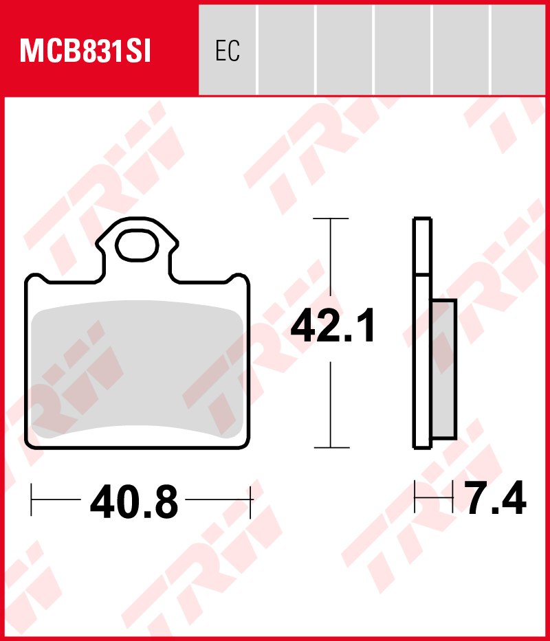 TRW Sinterijarrupalat Offroad eteen/taakse Husqvarna CR 65 2012-ym. (MCB831SI) - Image 2