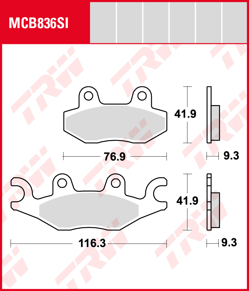 TRW Sinterijarrupalat Offroad eteen CECTEK 500 EFI Estoc 2009-ym. (MCB836SI) - Image 2