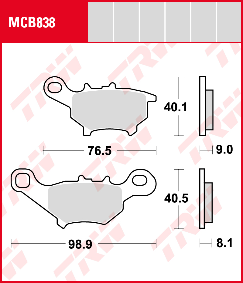 TRW Jarrupalat Allround eteen Yamaha CV 50 Jog 2003-2008 (MCB838) - Image 2