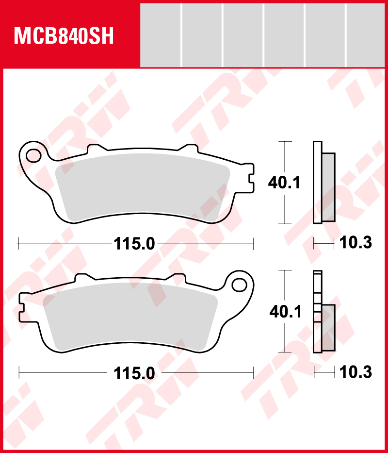 TRW Sinterijarrupalat taakse Honda GL 1800 F6B Gold Wing ABS 2013-2016 ym. (MCB840SH)