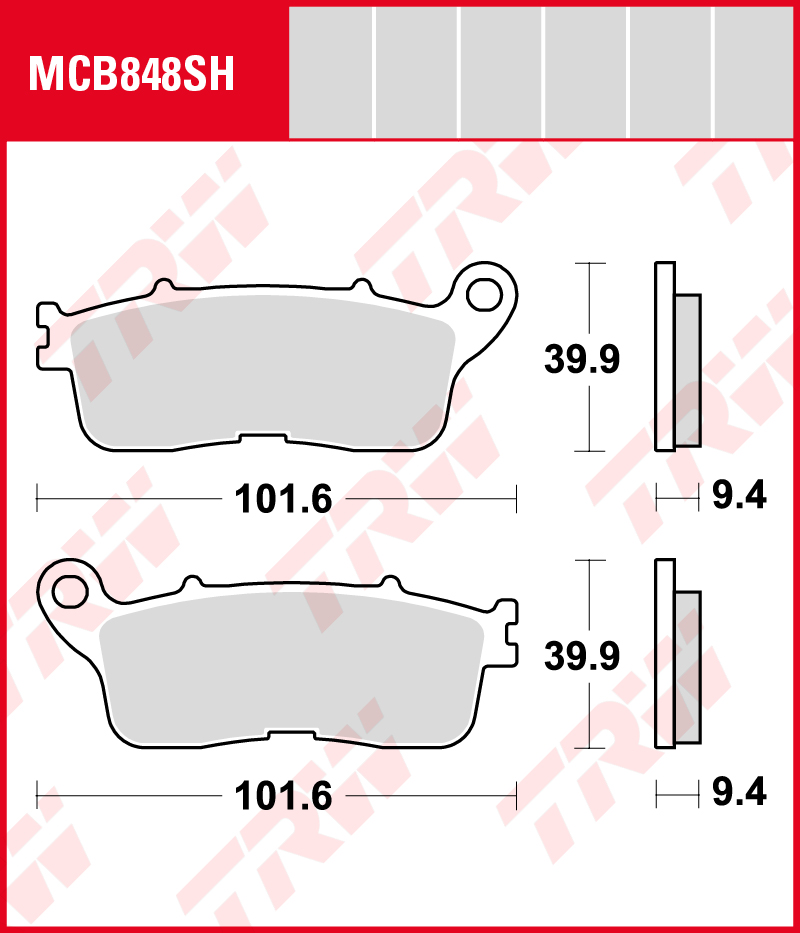 TRW Sinterijarrupalat taakse Honda VFR 1200 FD ABS DCT 2010-2019 ym. (MCB848SH) - Image 2