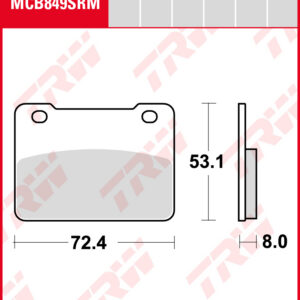 TRW Sinterijarrupalat maxi-skootteriin eteen Aeon 400 Elite i ABS 2012-ym. (MCB849SRM)