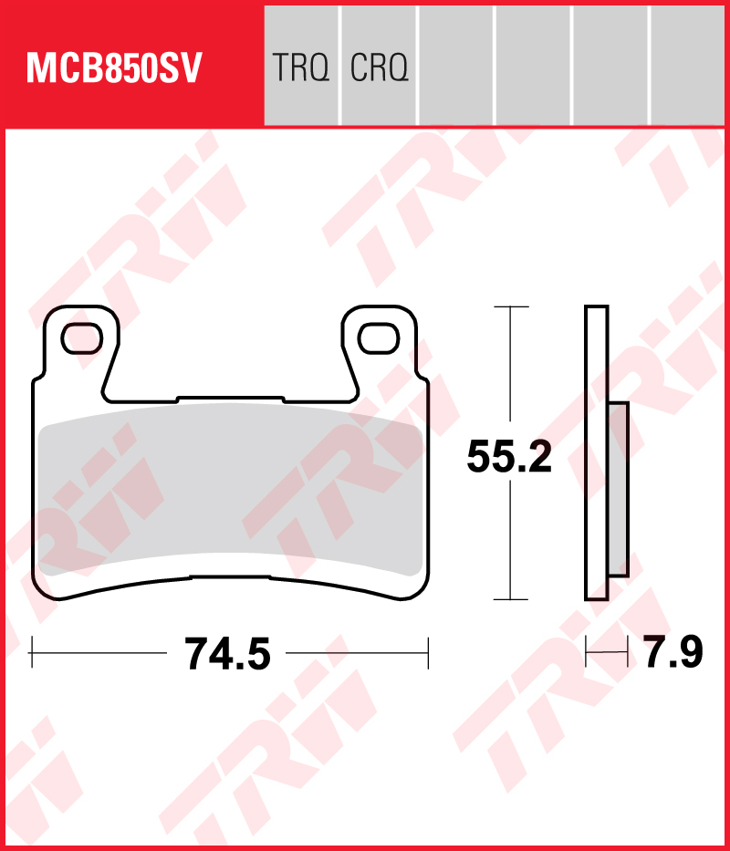 TRW Sinterijarrupalat eteen Kawasaki ZX-6R 636 Ninja 2019-2022 ym. (MCB850SV) - Image 2