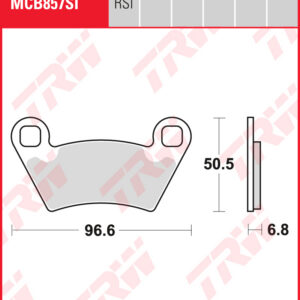TRW Sinterijarrupalat Offroad eteen/taakse Polaris 700 Ranger 4x4 EFI 2008-ym. (MCB857SI)