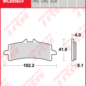 TRW Sinterijarrupalat eteen Aprilia RSV4 1000 RF ABS 2015-2016 ym. (MCB858SV)