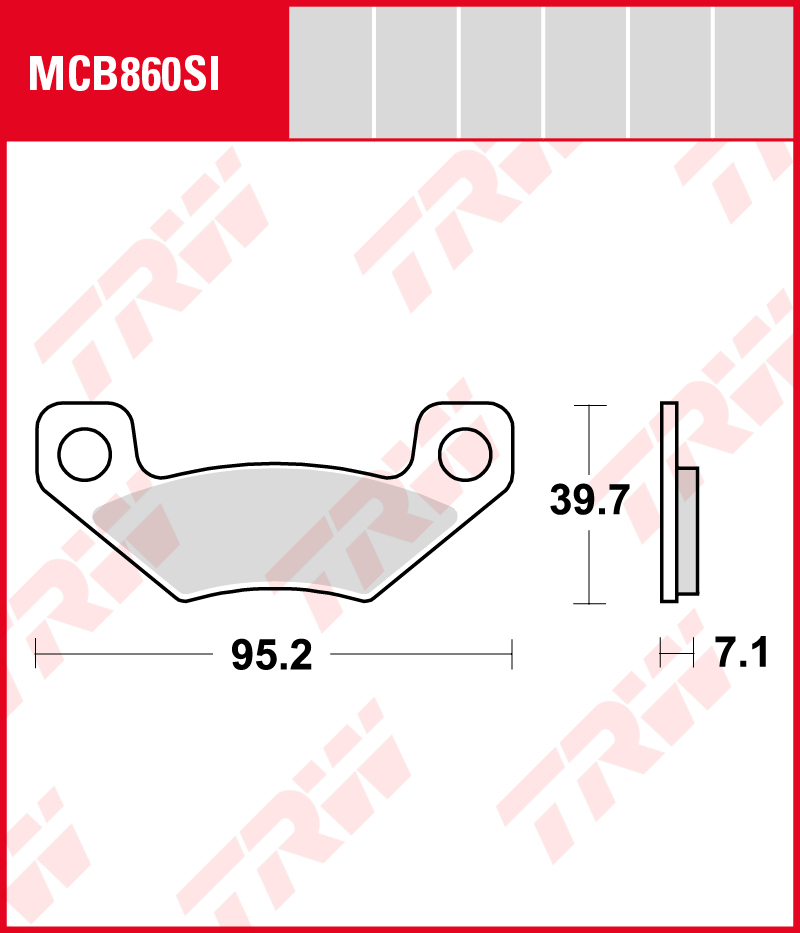 TRW Sinterijarrupalat Offroad eteen/taakse Can-Am DS 450 VA: don't use shim 2008-2012 ym. (MCB860SI) - Image 2