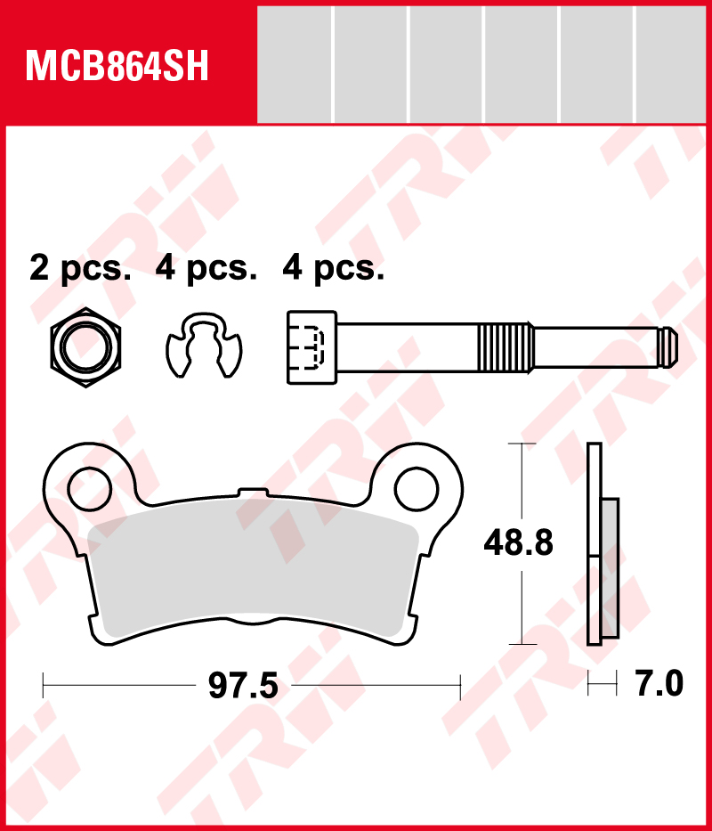 TRW Sinterijarrupalat taakse CF Moto SR 450 2023-ym. (MCB864SH) - Image 2