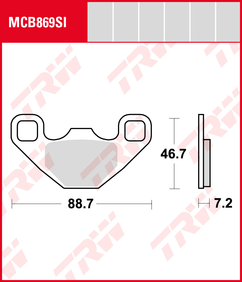 TRW Sinterijarrupalat Offroad taakse Polaris 170 Ranger RZR 2009-2017 (MCB869SI) - Image 2