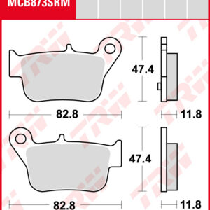 TRW Sinterijarrupalat maxi-skootteriin taakse SYM 400 MaxSym i 2011 ym. (MCB873SRM)