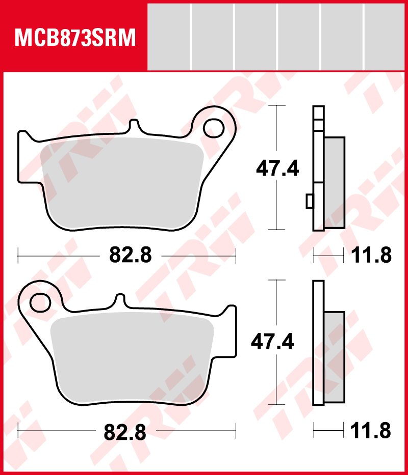 TRW Sinterijarrupalat maxi-skootteriin taakse SYM 400 MaxSym i 2011 ym. (MCB873SRM)