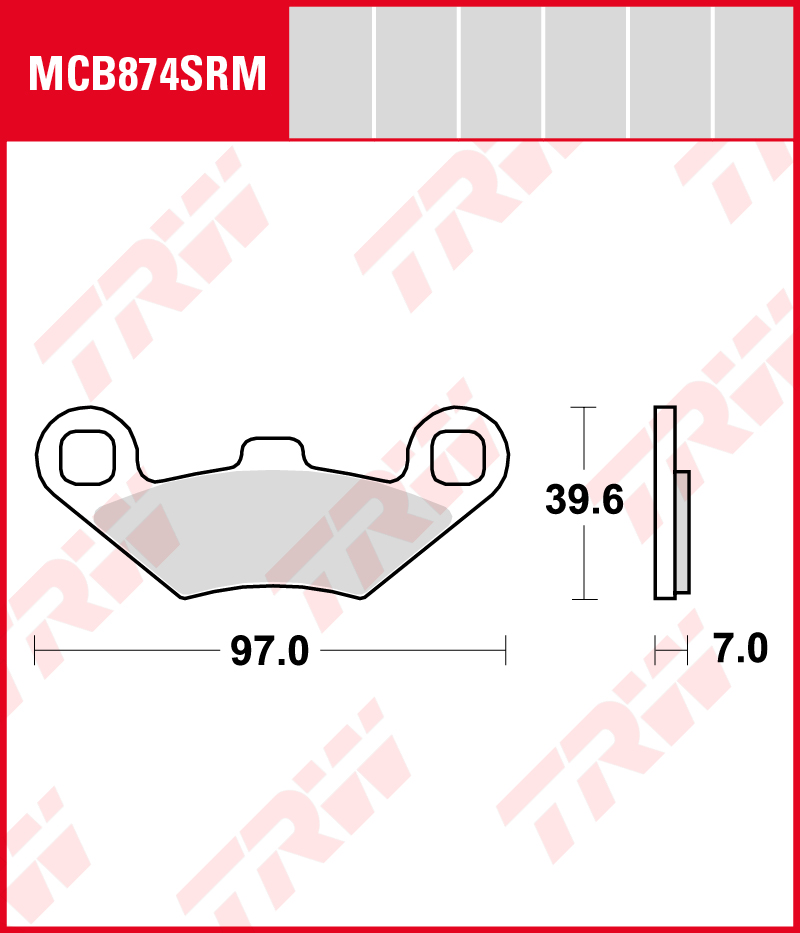 TRW Sinterijarrupalat maxi-skootteriin eteen/taakse Peugeot 400 Metropolis 2015-2016 ym. (MCB874SRM) - Image 2