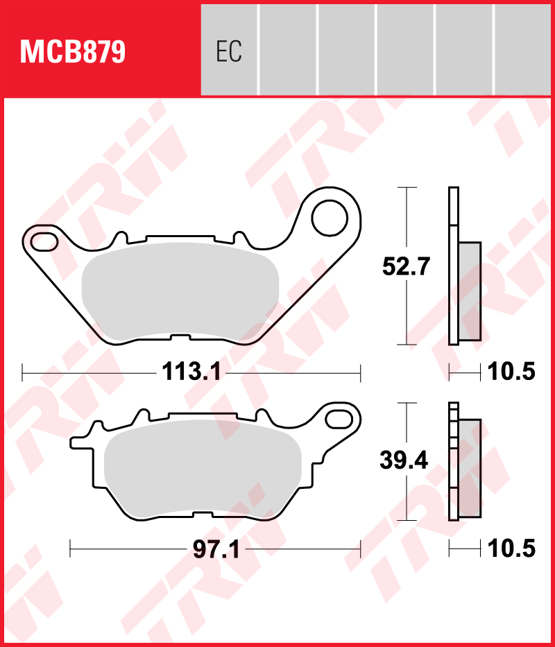 TRW Jarrupalat Eco taakse Yamaha YZF 250 R25 2015-2020 ym. (MCB879EC)