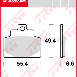 TRW Sinterijarrupalat maxi-skootteriin eteen Piaggio 350 MP3 i.e. Business ABS/ASR 2018-ym. (MCB886SRM)
