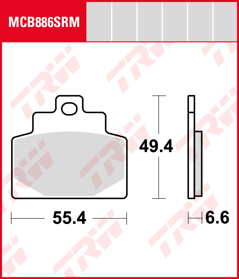 TRW Sinterijarrupalat maxi-skootteriin eteen Piaggio 350 MP3 i.e. Business ABS/ASR 2018-ym. (MCB886SRM)