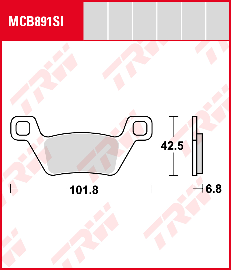 TRW Sinterijarrupalat Offroad eteen/taakse Kymco UXV 700 i Turf 2014-ym. (MCB891SI) - Image 2