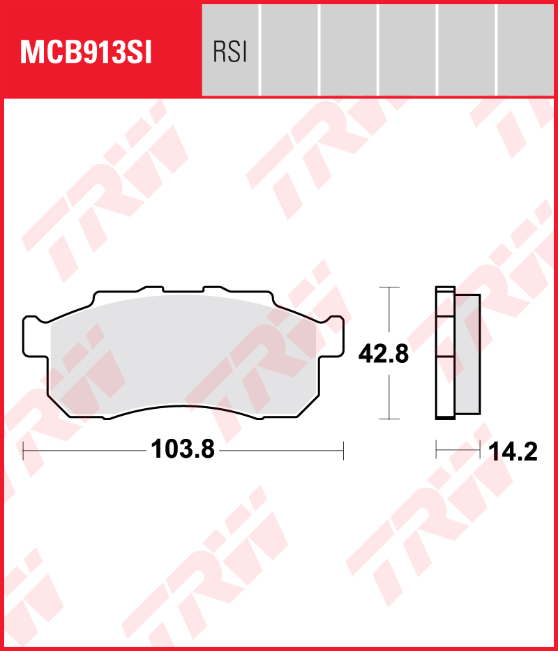 TRW Sinterijarrupalat Offroad eteen Honda 500 Pioneer 2015-2020 ym. (MCB913SI)