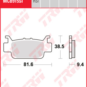 TRW Sinterijarrupalat Offroad taakse Honda 1000 Pioneer 2016-2021 ym. (MCB915SI)