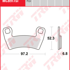 TRW Sinterijarrupalat Offroad eteen Polaris Ranger 900 RZR 2015-2020 ym. (MCB917SI)