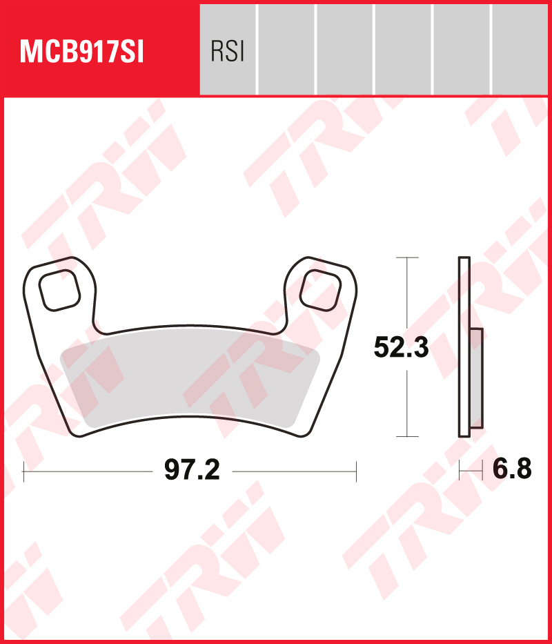 TRW Sinterijarrupalat Offroad eteen Polaris Ranger 900 RZR 2015-2020 ym. (MCB917SI)
