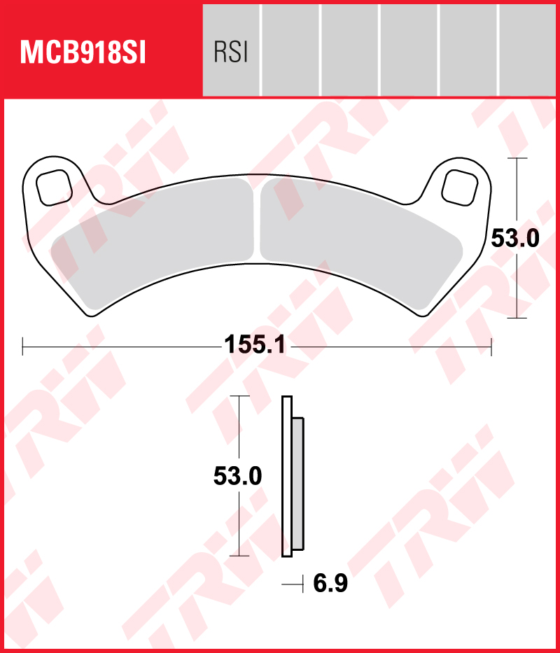 TRW Sinterijarrupalat Offroad eteen Polaris Ranger 925 RZR Pro XP 2020-2023 ym. (MCB918SI)