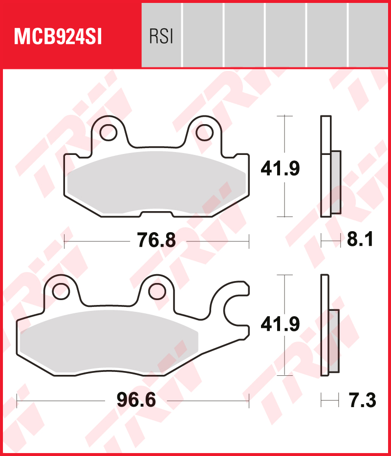 TRW Sinterijarrupalat Offroad taakse Yamaha YXC 700 Viking VI 2015-2021 ym. (MCB924SI)