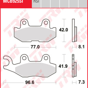TRW Sinterijarrupalat Offroad taakse Yamaha YXC 700 Viking VI 2015-2021 ym. (MCB925SI)