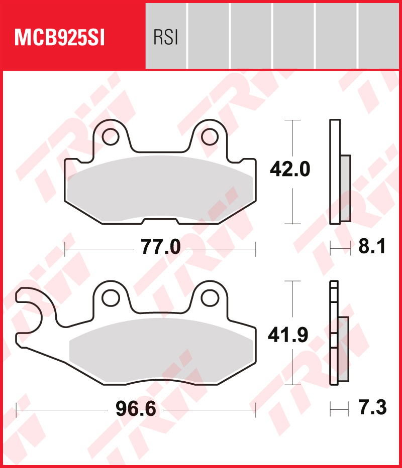 TRW Sinterijarrupalat Offroad taakse Yamaha YXC 700 Viking VI 2015-2021 ym. (MCB925SI)