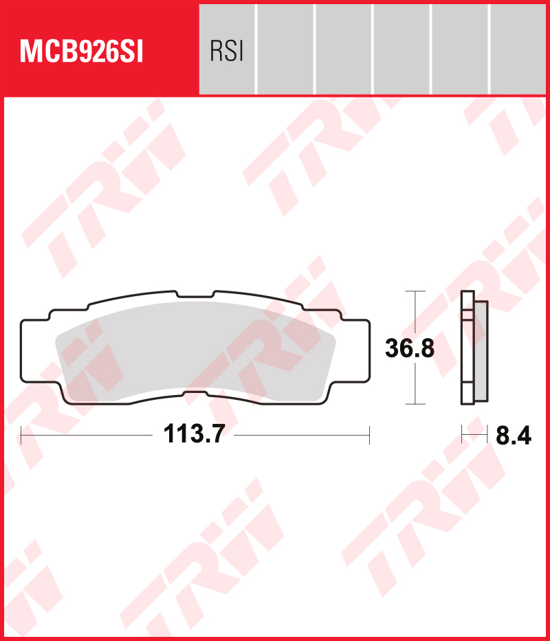 TRW Sinterijarrupalat Offroad eteen Yamaha YXZ 1000 EPS, SS 2016-2020 ym. (MCB926SI)