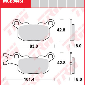 TRW Sinterijarrupalat Offroad taakse Can-Am 976 Defender HD10 2017-2023 ym. (MCB944SI)