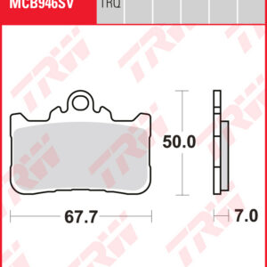 TRW Sinterijarrupalat eteen Honda CB 500 F 2022-ym. (MCB946SV)