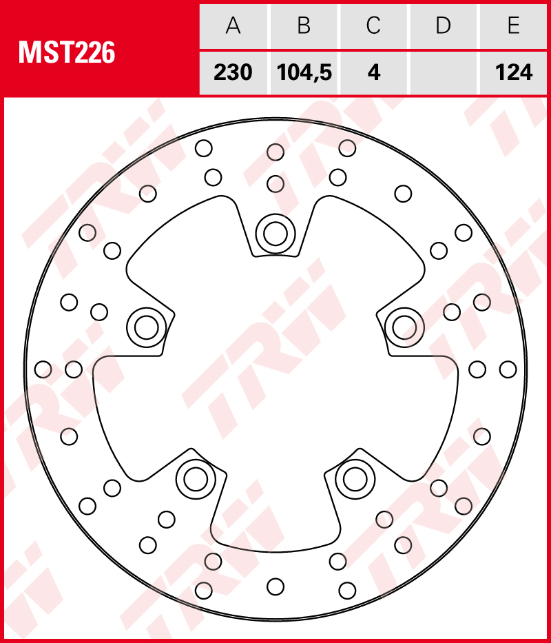 TRW Jarrulevy taakse KTM 250 Adventure 2022-2025 ym. (MST226)