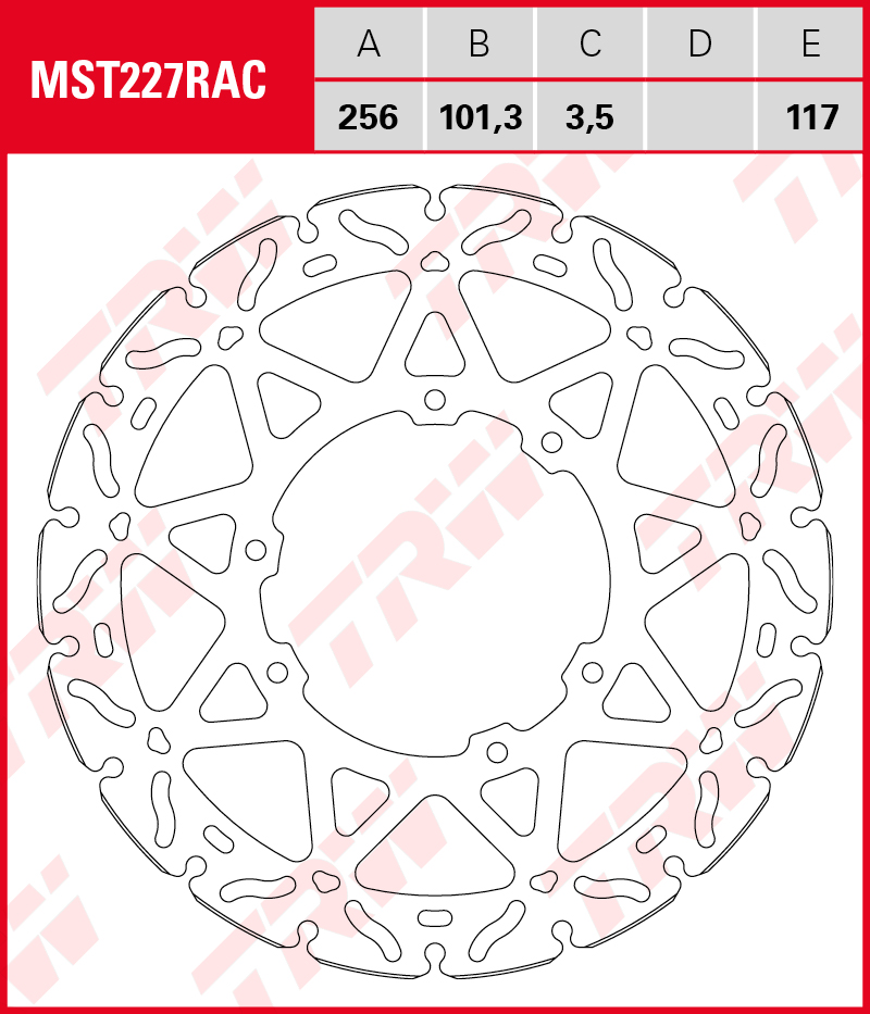 TRW Jarrulevy eteen Honda CRF 250 L ABS 2017-2021 ym. (MST227RAC)