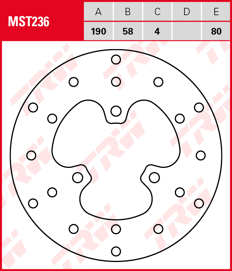TRW Jarrulevy eteen/taakse Aprilia 50 Area 51 1998-2002 ym. (MST236) - Image 2