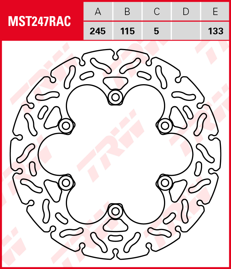 TRW Jarrulevy taakse Ducati 400 SS 1993-1997 ym. (MST247RAC) - Image 2