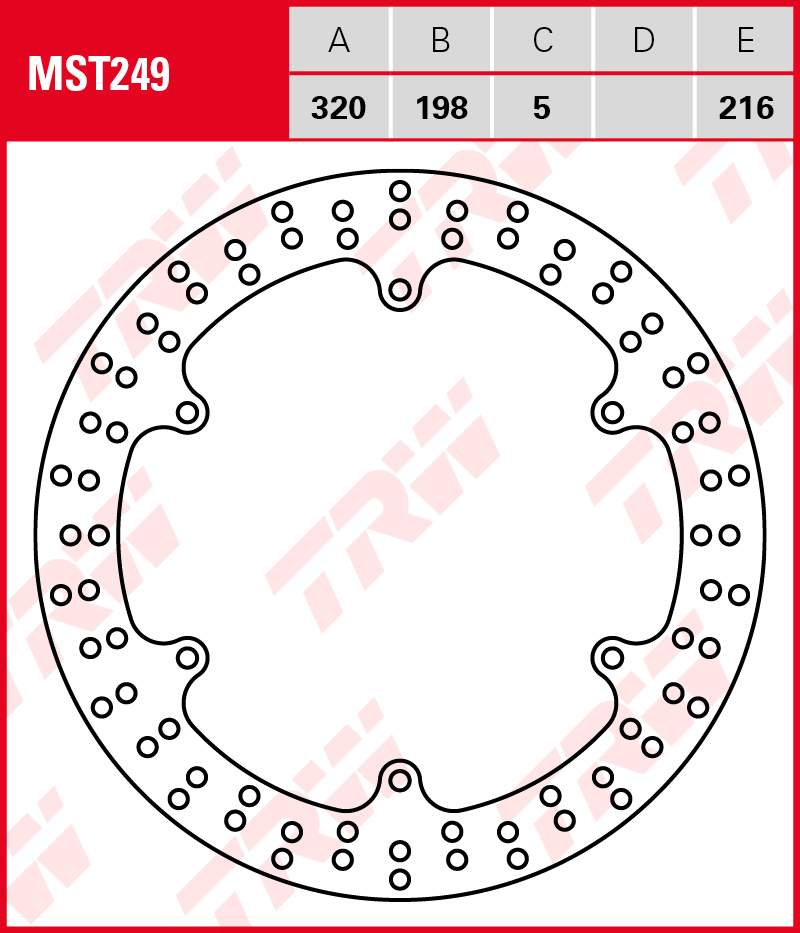 TRW Jarrulevy eteen/taakse Yamaha XJ 600 N 1992-1997 ym. (MST249) - Image 2