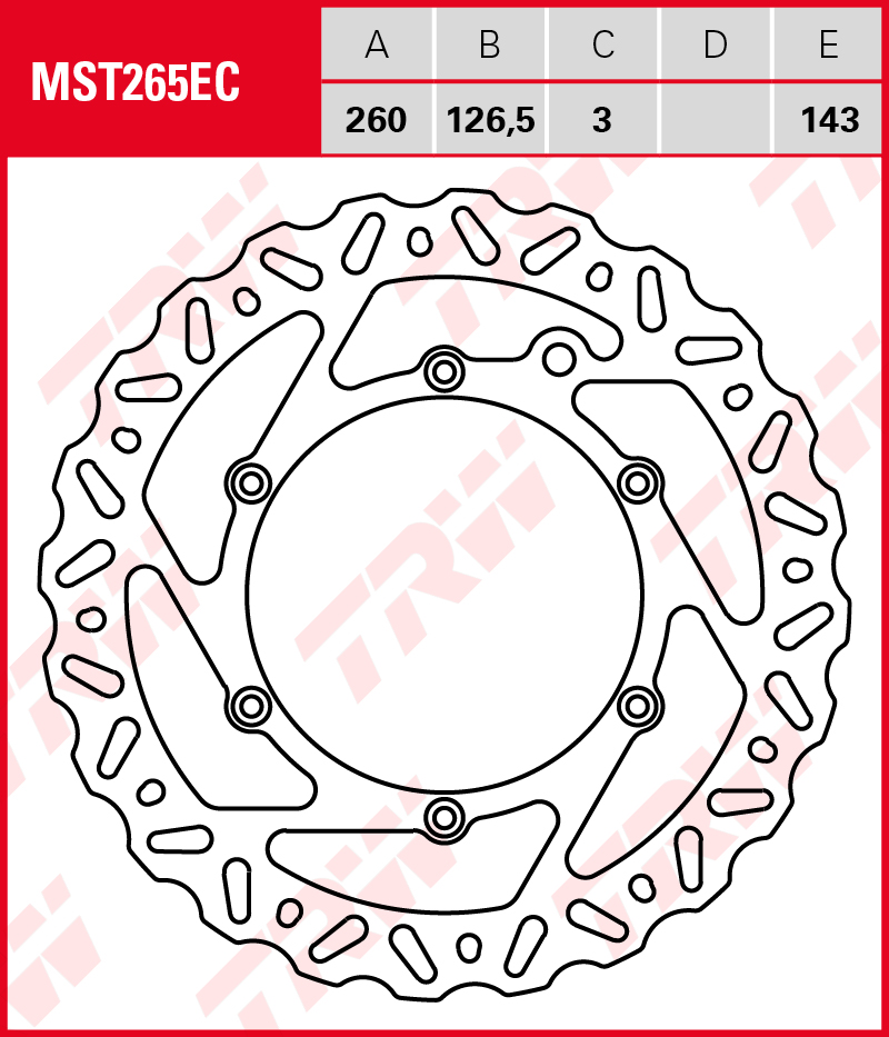 TRW Jarrulevy eteen Gas Gas MC 125 2021-ym. (MST265EC) - Image 2