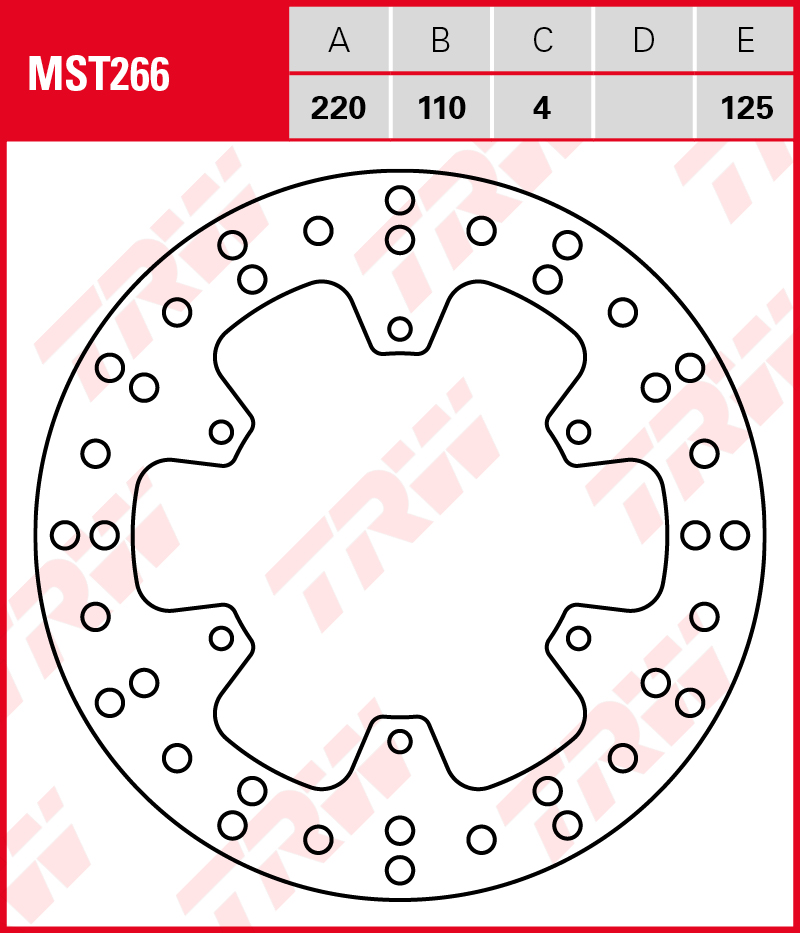 TRW Jarrulevy taakse Benelli BX 450 Cross 2007-2011 ym. (MST266) - Image 2