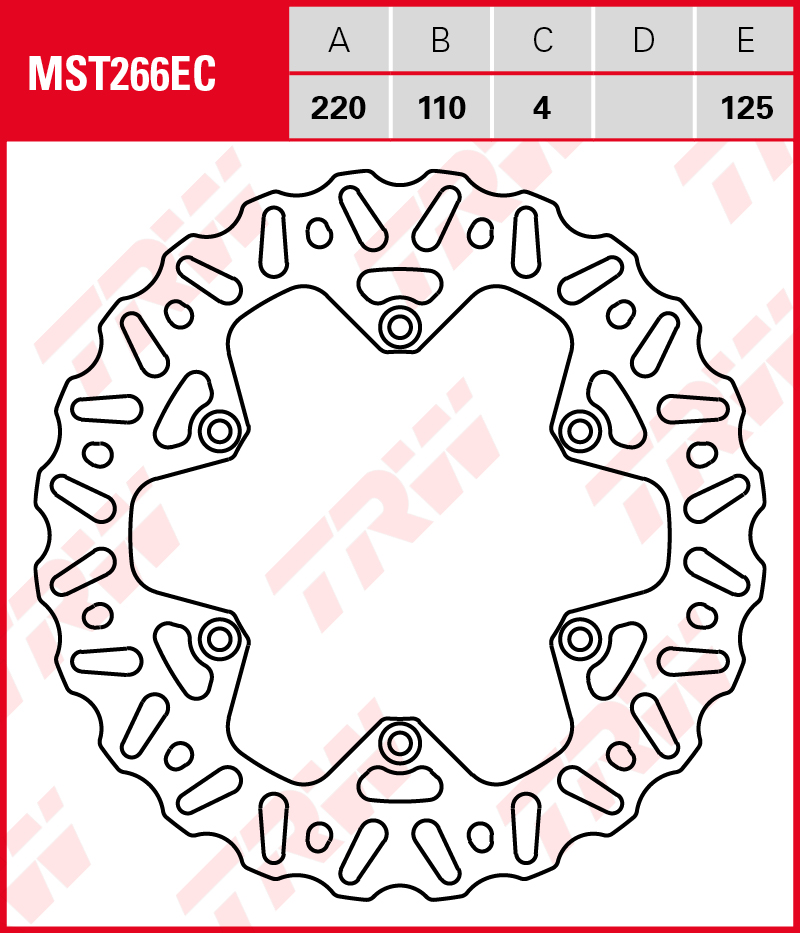 TRW Jarrulevy taakse Benelli BX 450 Cross 2007-2011 ym. (MST266EC) - Image 2