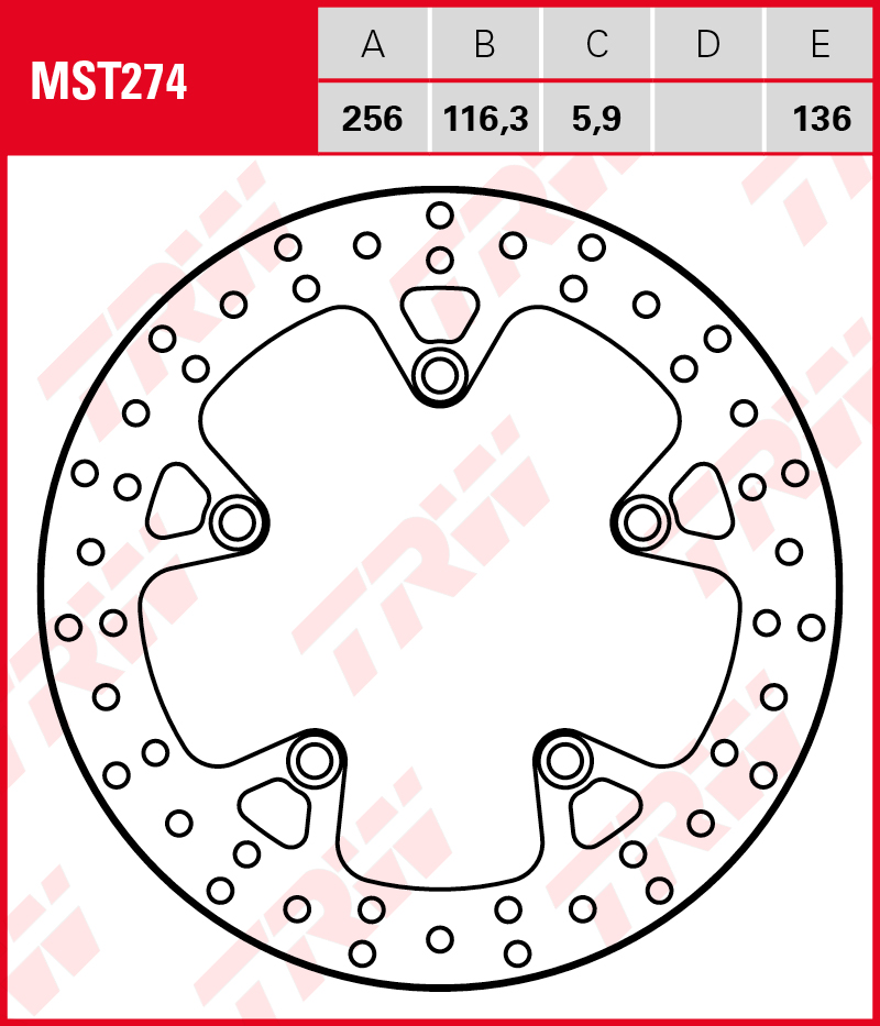 TRW Jarrulevy taakse Honda CB 1100 A ABS 2013-2016 ym. (MST274)
