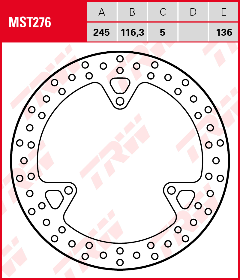 TRW Jarrulevy taakse Yamaha YP 125 X-Max ABS 2010-2013 ym. (MST276) - Image 2