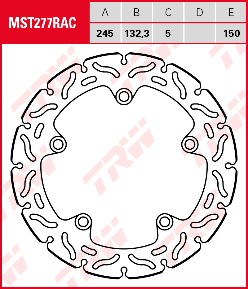 TRW Jarrulevy taakse Yamaha MT-07 700 (MT07A) 2016-2020 ym. (MST277RAC) - Image 2