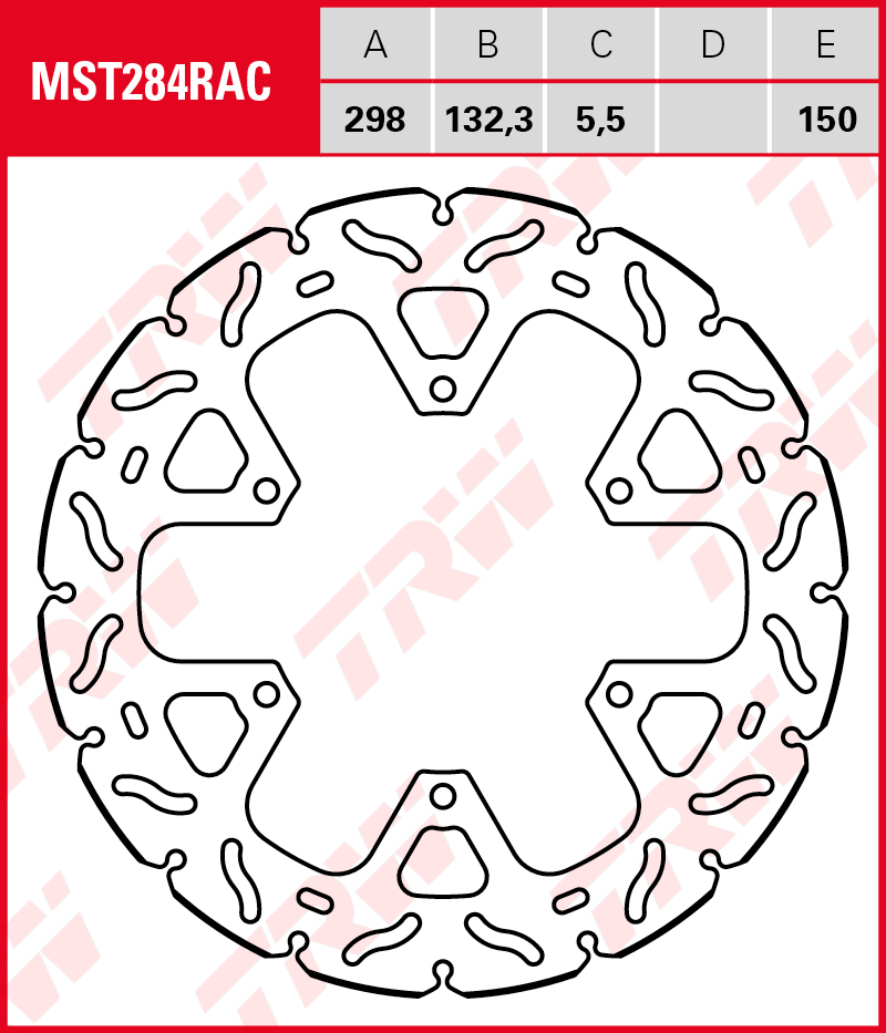 TRW Jarrulevy eteen/taakse Yamaha SR 400 2014-2016 ym. (MST284RAC) - Image 2