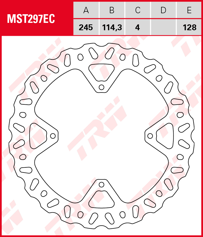 TRW Jarrulevy taakse TM Racing EN 125 2T Enduro 2010-2024 ym. (MST297EC) - Image 2