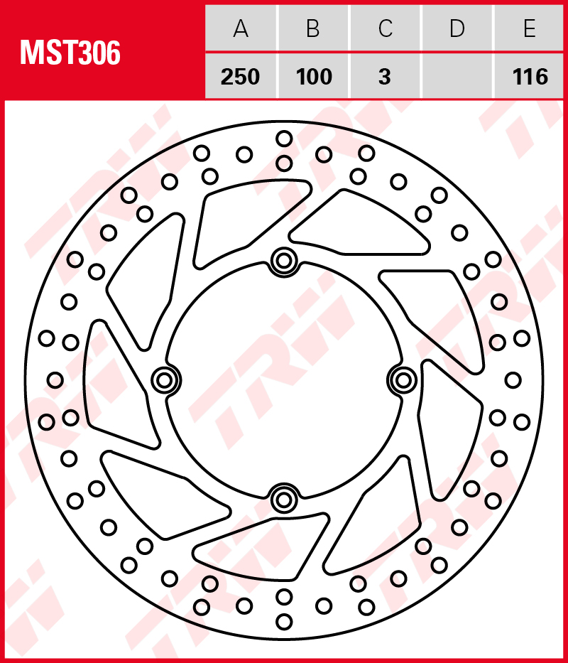 TRW Jarrulevy eteen Kawasaki KX 125 1989-2002 ym. (MST306) - Image 2