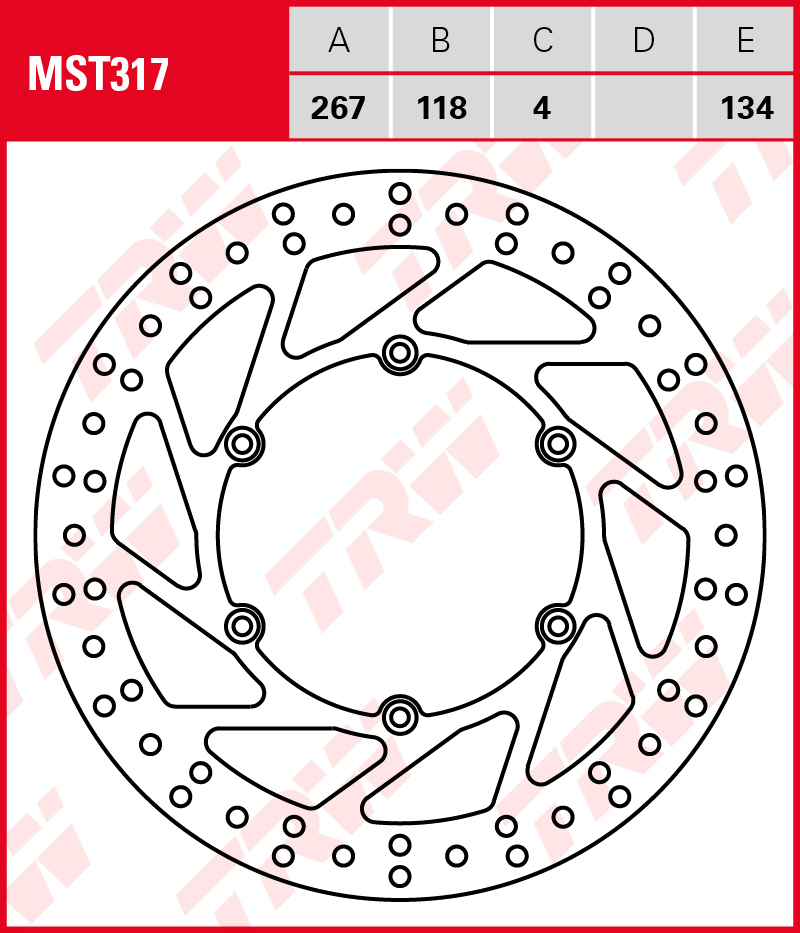 TRW Jarrulevy eteen Yamaha TT 600 E 1994-2001 ym. (MST317) - Image 2